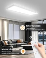 YIFMOO 24W LED Deckenleuchte dimmbar 2700K-6500K – Flaches Panel 60x20cm mit Fernbedienung – Bild 5