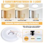 Yexati LED Deckenleuchte 24W – 3200 lm mit 3 Farbtemperaturen & IP54 für Küche, Bad & Wohnzimmer – Bild 2