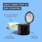 Reishunger Reiskocher 1,2L mit Keramikbeschichtung & Dampfgarer – Grau – Bild 5