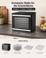 JUMMICO Dörrautomat mit 6 Edelstahl-Tabletts & 10 Programme – Temperatur 35–75 °C – Bild 8