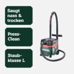 metabo ASA 20 L PC Nass-Trockensauger – 1200 W Industriesauger mit PressClean – Bild 3
