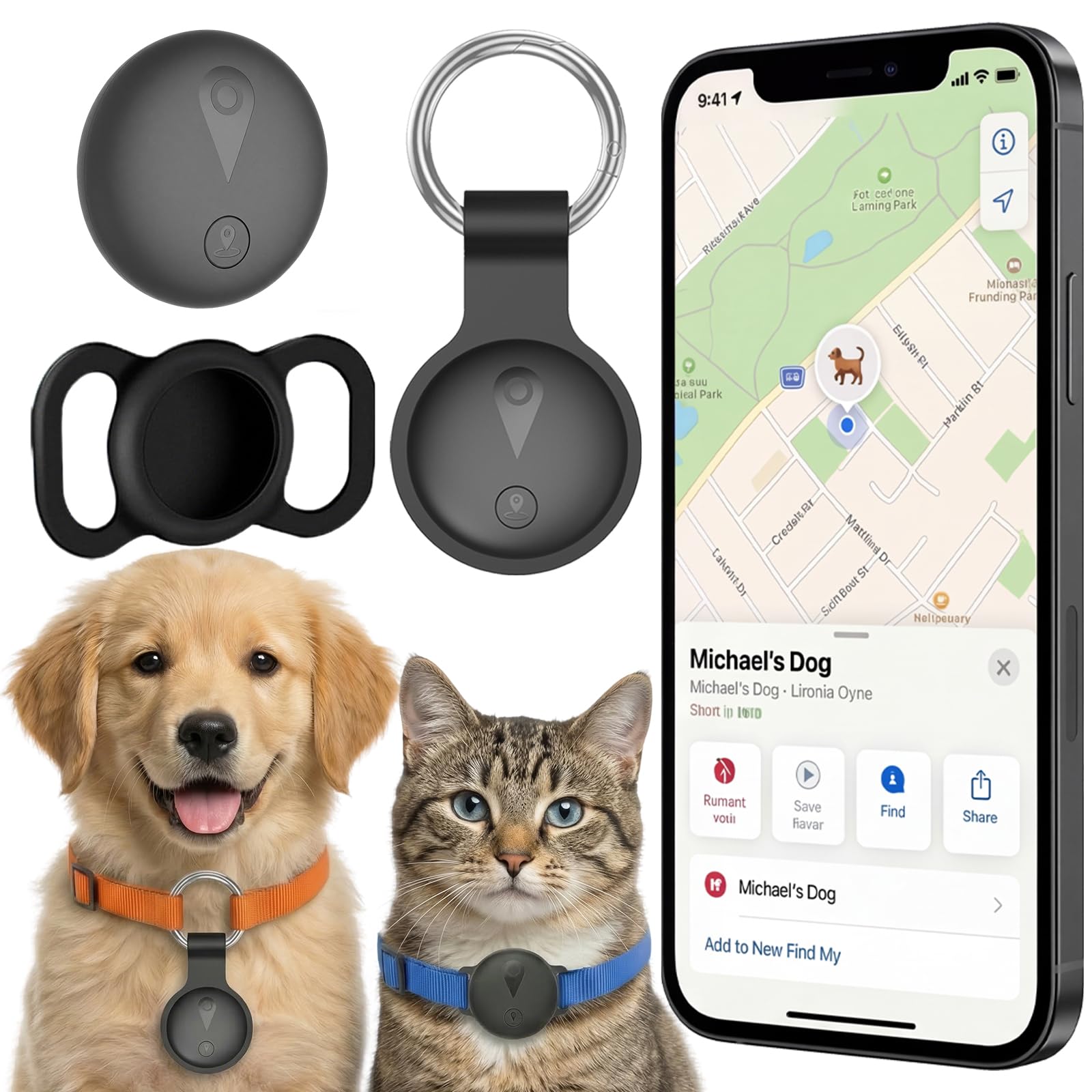 DisRun GPS Tracker Halsband für Katzen & Hunde – Echtzeit-Ortung ohne Gebühren