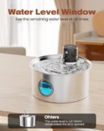 TOONIOOS Katzenbrunnen 3.2L Edelstahl Kabellos – Intelligenter Wasserspender mit Bewegungsmelder & Akku – Bild 8