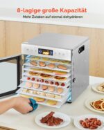 VEVOR Dörrautomat 8 Schalen 400W – Profi-Futtertrockner mit Temperaturregelung & Timer – Bild 2