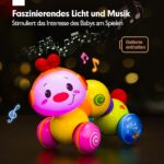 CubicFun Interaktive Raupe – Krabbelspielzeug mit Musik & Lichteffekten für Babys ab 6 Monaten – Bild 4