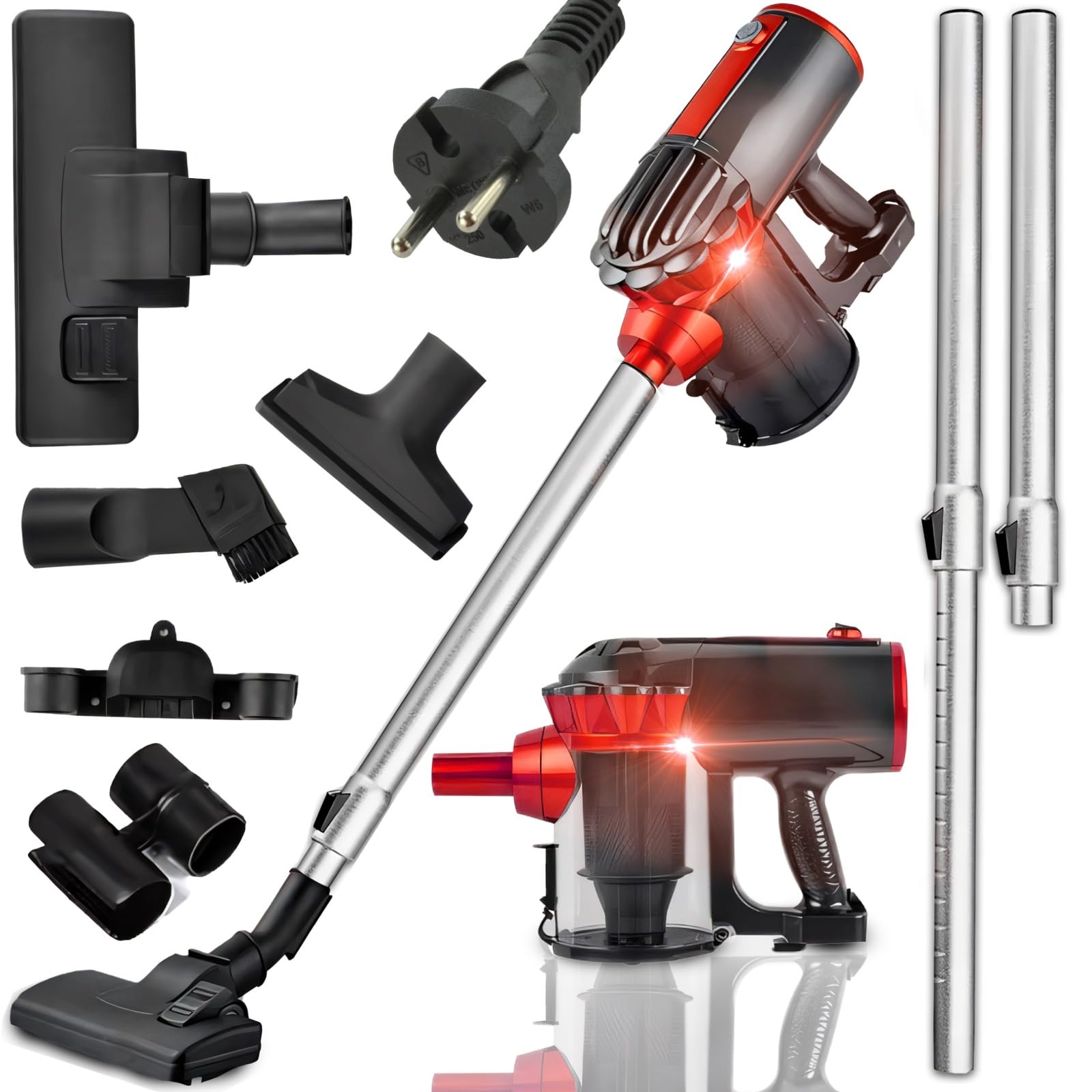 Retoo 2in1 Stielstaubsauger 600 W Zyklon – Beutellos mit Handstaubsauger-Funktion