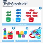 hahaland Angelspiel Montessori-Spielzeug ab 1 Jahr – Motorikspielzeug mit Angelrute & Fischen – Bild 4