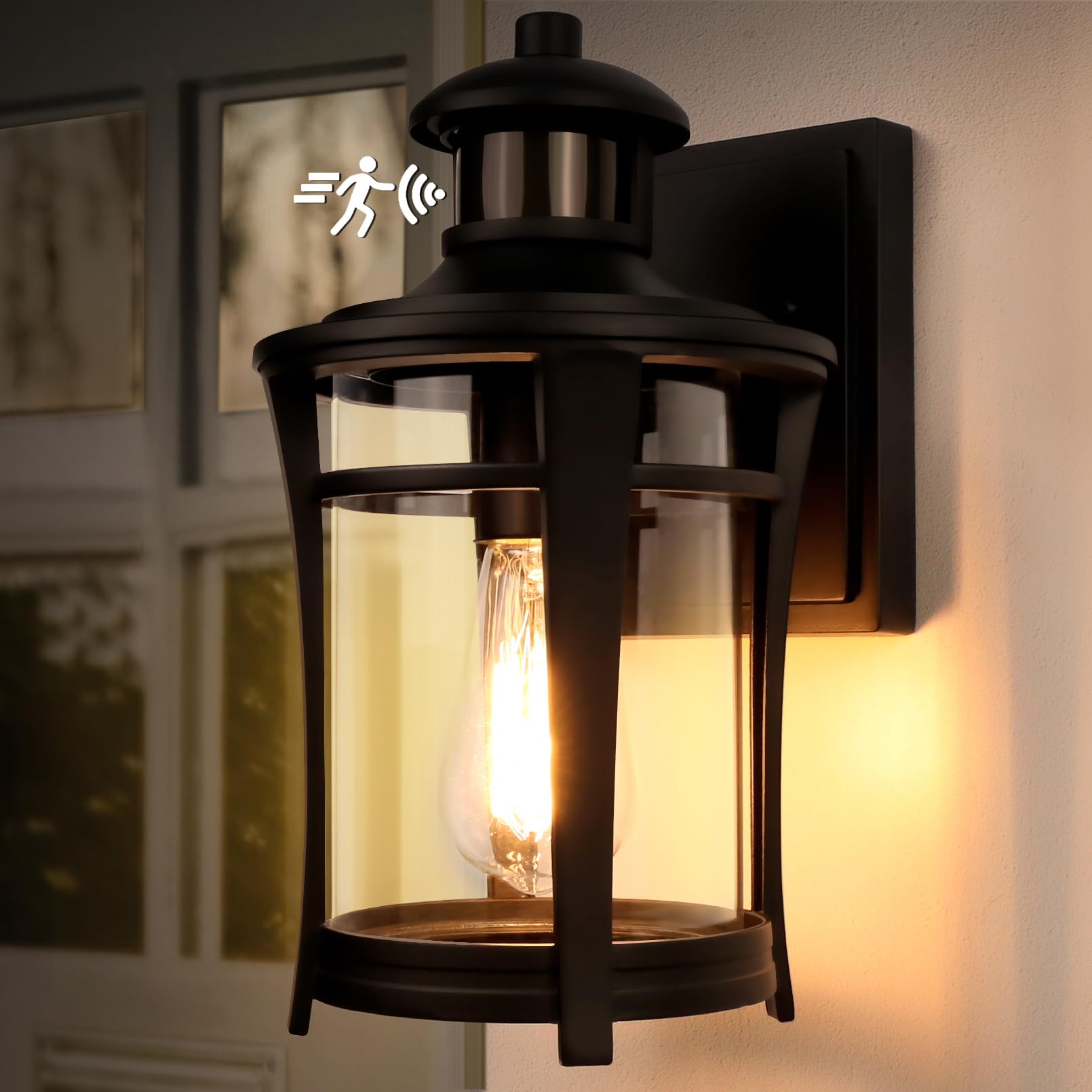 Lamomo Aussenlampe mit Bewegungsmelder – Wasserdichte Wandleuchte mit 3 Modi für Haus & Terrasse