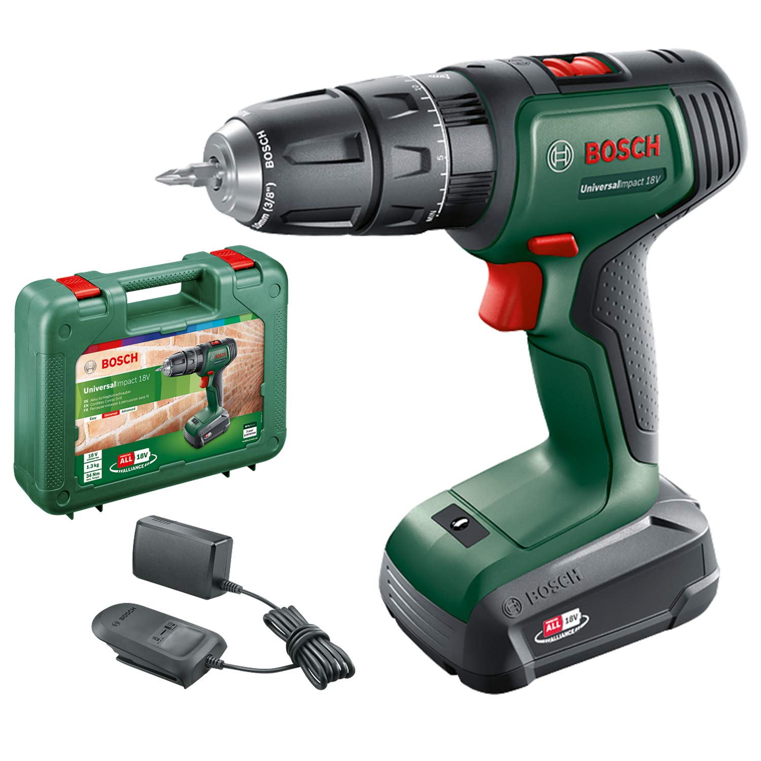 Bosch UniversalImpact 18 V Akku-Schlagbohrschrauber – 3-in-1 System mit Koffer & Akku
