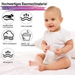 Tigvio Baby-Bodies zum Bemalen – 8er-Set mit Textilstiften & Schablonen für Babyparty – Bild 5
