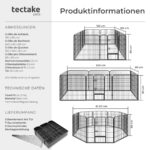 tectake Welpenauslauf 80 cm – 8er Gitter Freigehege faltbar für Hunde, Kaninchen & Kleintiere – Bild 6