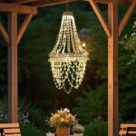 USJOK Solar-Kronleuchter mit Kristallsträngen – Elegante LED-Hängeleuchte für Garten & Terrasse – Bild 4