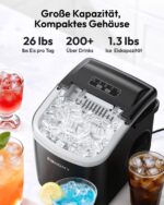 EUHOMY Eiswürfelmaschine 12kg/24h – Tragbar mit Selbstreinigung & 6-Minuten-Zyklus – Bild 3