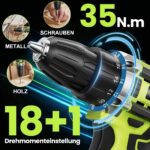 VOERJIA 12V Akkuschrauber-Set mit 2x2000mAh Akkus – 35Nm Drehmoment für Heimwerker – Bild 6