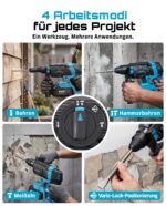 SEESII 18V Akku Bohrhammer 2.8J mit SDS Plus – 4-in-1 Schlagbohrmaschine für Beton & Renovierung – Bild 4