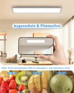 GIACOMO LED-Deckenleuchte 100x25cm, 36W 3600lm Neutralweiss 4000K – Flaches Panel für Wohn- & Schlafzimmer – Bild 3
