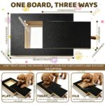 Linzerry Kratzbrett für Hunde 35x25cm mit Leckerlibox & 4 Ersatzblättern – Natürliche Krallenpflege – Bild 3