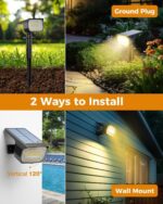 btfarm 8er Set Solarstrahler mit 72 LED – IP65 Gartenleuchten Warmweiss – Bild 6