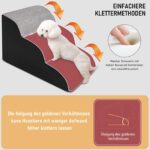 CALIYO Hundetreppe 3 Stufen 60×40×40 cm – Gelenkschonende Haustierrampe für Bett & Couch – Bild 3