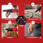Delphi Bohrhammer SDS Plus 2600W – 4in1 Multifunktionswerkzeug mit Zubehörset & Koffer – Bild 2