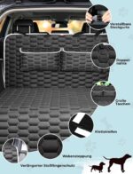 Oasser Kofferraumschutz 185x103cm – Schutzmatte für Hunde mit Seitenschutz & 2 Taschen – Bild 3