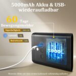 Toowell Akku-Wandleuchte mit Bewegungsmelder & Fernbedienung – 2er Set, 5000mAh – Bild 2