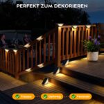Shuniu Solar-Treppenleuchten 10er Set – LED Gartenbeleuchtung IP65 wasserdicht für Aussen – Bild 2