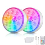 2er Set LED Poolbeleuchtung Unterwasser mit Fernbedienung – 16 Farben & 12–18h Akkulaufzeit