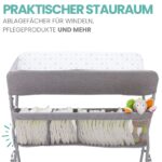 Fillikid Baby Wickelkombi Punkte Grau – Faltbarer Wickeltisch mit Ablagefächern – Bild 6