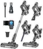 Syntecno Akku-Staubsauger Kabellos mit 35.000 Pa – 65 Min. Laufzeit für Tierhaare