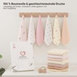 Bearmoss Baby Musselin Spucktücher 12er Set 25x25cm – 100% Baumwolle – Bild 6
