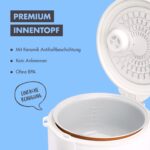 Reishunger Reiskocher 1,2L mit Keramikbeschichtung & Dampfgarer – Grau – Bild 6