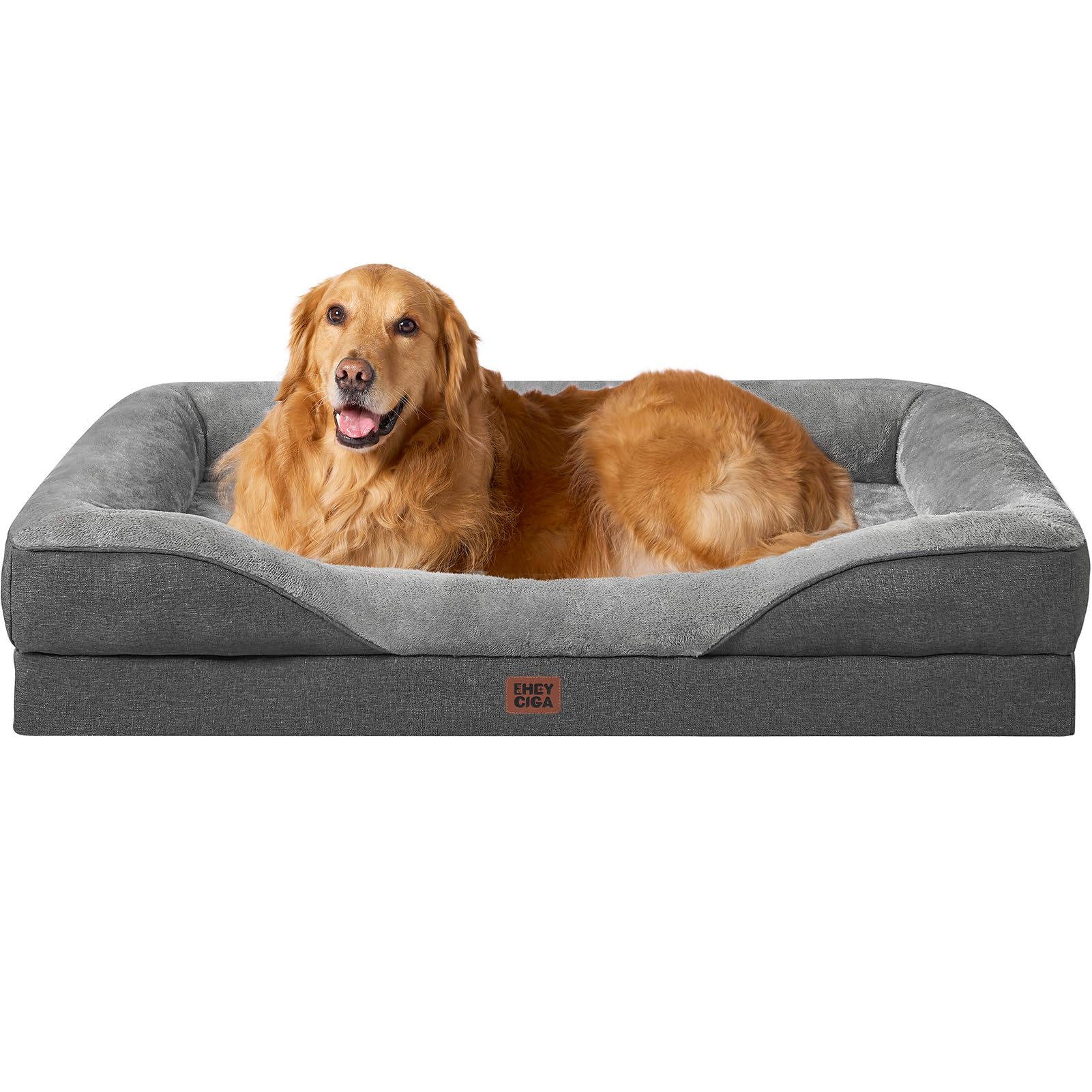 EHEYCIGA Orthopädisches Hundebett 106.5x76cm – Memory Foam Hundesofa mit Waschbarem Bezug