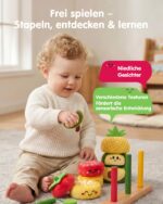 hahaland Montessori Obst-Stapelspiel aus Stoff – Motorik & Sortierspiel für Babys ab 1 Jahr – Bild 6