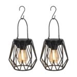 Dehobo 2er Set Solarleuchten Hängend & Stehend – IP65 Metall Laternen Warmweiss für Garten – Bild 8