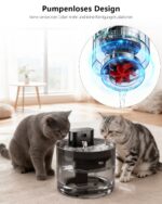LEVVUE 3.5L Katzenbrunnen Kabellos mit Bewegungsmelder – Intelligenter Trinkbrunnen für Katzen – Bild 2