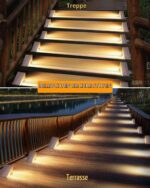 Bzavor 6er Set Solar-Treppenleuchten IP65 – Warmweiss LED Aussenbeleuchtung für Treppen & Terrasse – Bild 4