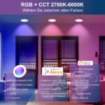 DUSKTEC LED Einbaustrahler RGB 4er Set – Smart Deckenspots mit Alexa & App-Steuerung – Bild 3