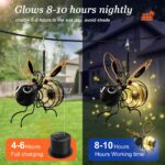 AKOFIC 2er-Pack Bienen-Solarleuchten – Hängende Gartendeko mit LED & Clip für Außen – Bild 2