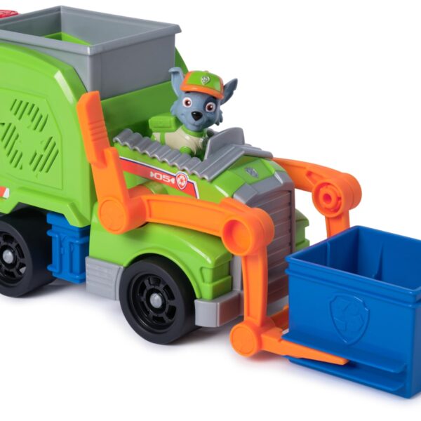 PAW PATROL Recycling-Truck Deluxe mit Rocky Figur – Verwandlungsfunktion für Kinder ab 3 Jahren