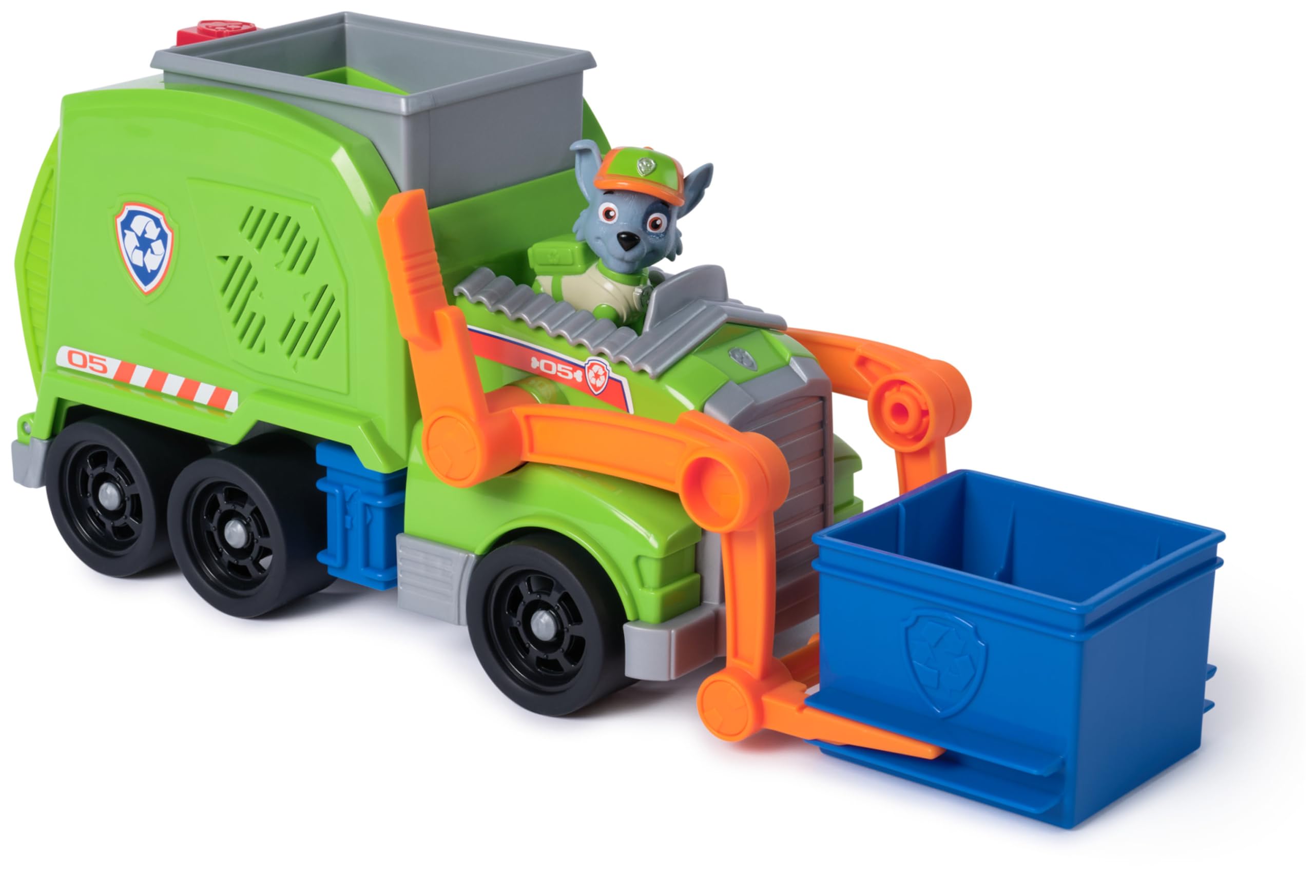 PAW PATROL Recycling-Truck Deluxe mit Rocky Figur – Verwandlungsfunktion für Kinder ab 3 Jahren