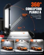 200W LED Garagenleuchte Rafow mit 13 Paneelen – 20000 Lumen Werkstattbeleuchtung E27 – Bild 3