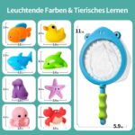 9er Set Badespielzeug Wassertiere schimmelfrei – Weiches Badewannenspielzeug ab 1 Jahr – Bild 7