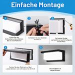CHENBEN 18W LED Aussenwandleuchte IP65 – Aluminium mit 3000K–6500K für Garten & Terrasse – Bild 11