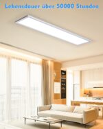 GIACOMO LED-Deckenleuchte 100x25cm, 36W 3600lm Neutralweiss 4000K – Flaches Panel für Wohn- & Schlafzimmer – Bild 5