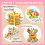 Nene Toys BeeFall Bienen-Geschicklichkeitsspiel – Holzturm mit 4 Spielvarianten für Kinder ab 3 Jahren – Bild 3