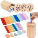 Joozmui Montessori Holzspielzeug 3-in-1 – Motoriktraining & Farblernspiel für Kleinkinder ab 1 Jahr