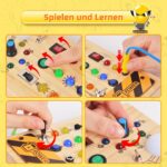 Yitical Montessori Busy Board ab 1 Jahr – Holzspielzeug mit LED-Schaltern für motorische Entwicklung – Bild 4