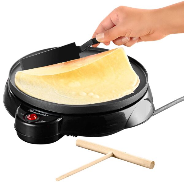 Rosenstein & Söhne Crêpes-Maker 650 W – Elektrischer Crêpeur mit 23 cm Durchmesser