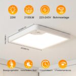 AmzFan LED-Deckenleuchte 22W 2100lm mit Radar-Bewegungsmelder – 3 Farbtemperaturen – Bild 5